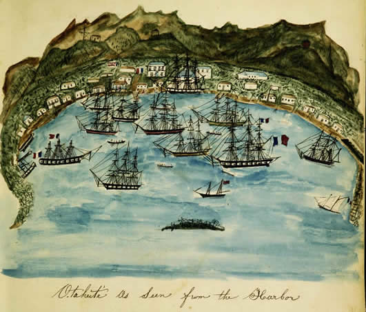 Otaheite as seen from the harbour, courtesy of the Nantucket Historical Association